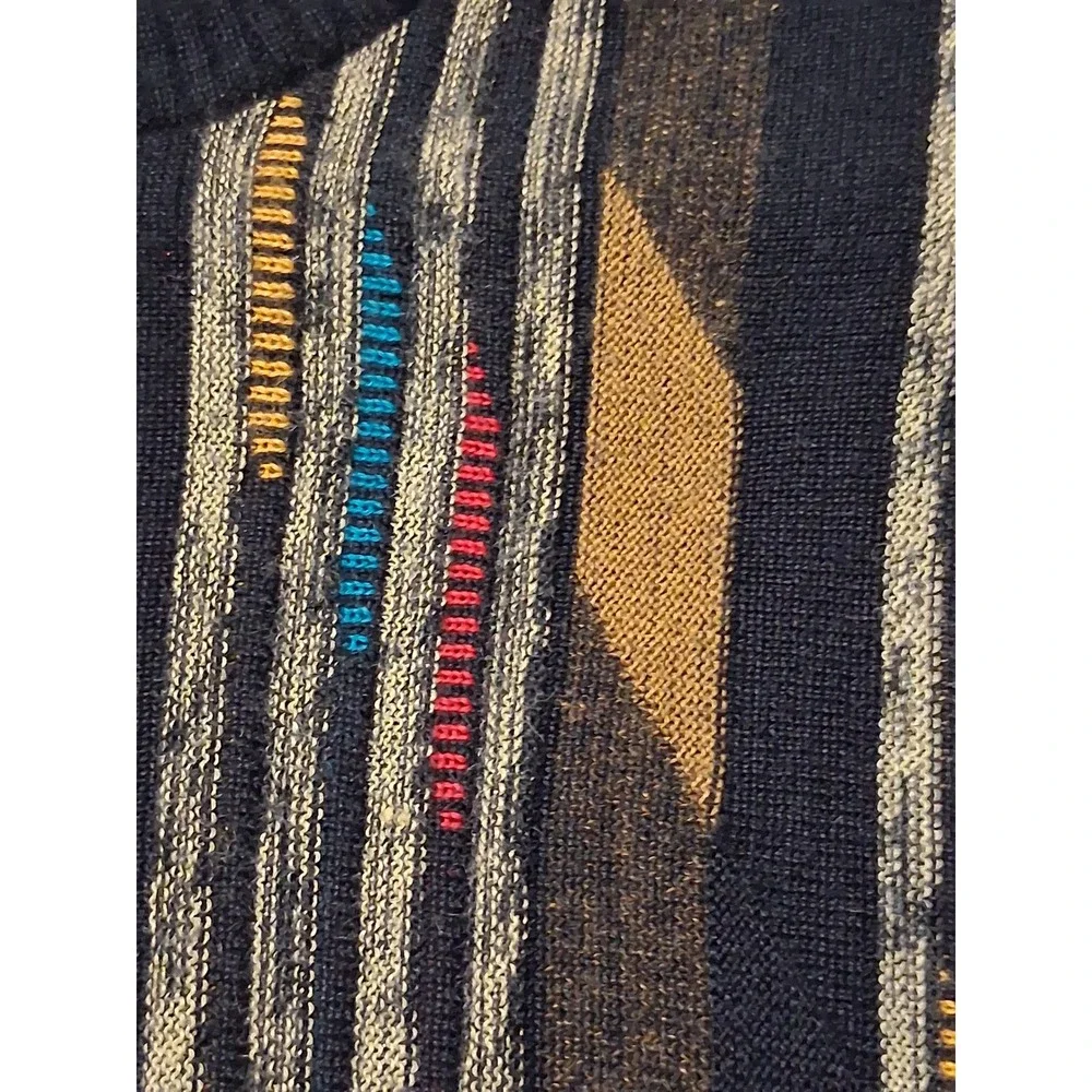 Vintage Y2k Miko Wool 3D Geometric Menx size Large Streetwear Grandpa Sweater